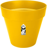 elho Loft Urban Round 40 - Udendørs urtepotter - 100% genbrugsplast - Ø 38,5 x H 35,3 cm - Gul/Ocher