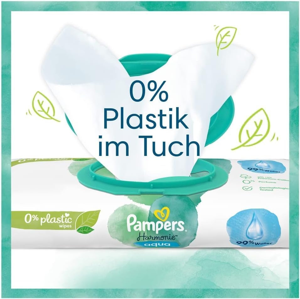 Harmonie Babyblesæt Størrelse 2 (4-8 kg, 240 stk.) MÅNEDSÆSKE og Harmonie Aqua Baby Vådservietter Box 720 Servietter (15 x 48), Baby Essentials