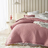 Molly Elegant sengetæppe i pudderrosa 170 X 210 cm Sengetæppe alsidigt som sengetæppe eller sofa Pladetæppe til seng og sofa Tæppestil Ideel som sengetæppe Senge og tæpper Besuche den ROOM99-Store Pink 220X240