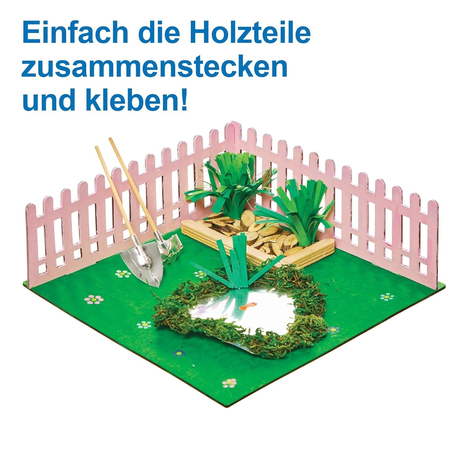 Baker Ross FN256 Mini træhave dukkehus - 1 pakke Kids Dollhouse Kit Craft Kit