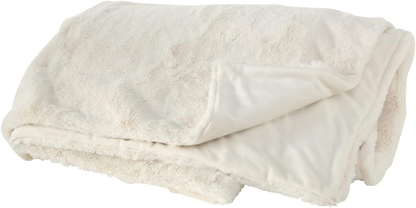 Boltze Storan tæppe (størrelse 150X200 cm, beige farve, behageligt polyestertæppe, ideel til kolde vinteraftener, pelslook) 1015378 BOLTZE Senge og tæpper Cremehvide