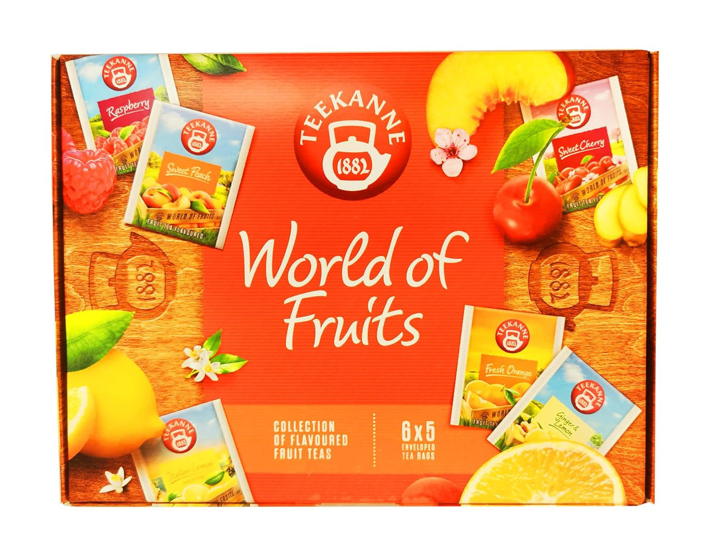 Teekanne World of Fruits (NY UDGAVE) - Æske med udvalg af frugtteer - 6 smagsvarianter * 5 teposer