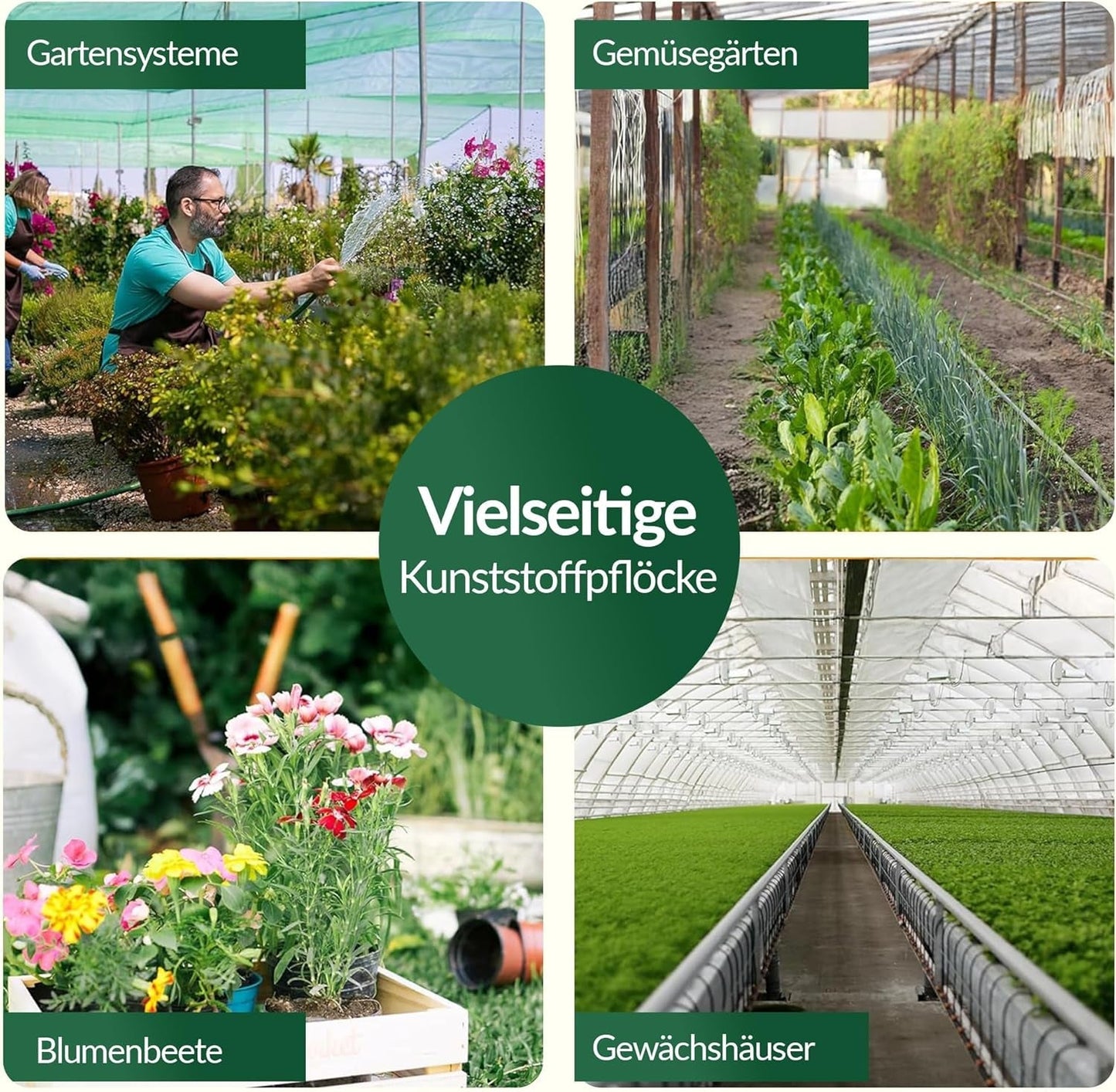 GARDENIX AquaPIN Haveslangeanker, 50 stykker, jordpæl, fikseringsanker til drypslange, vandingsslange, tilslutningsgaffel