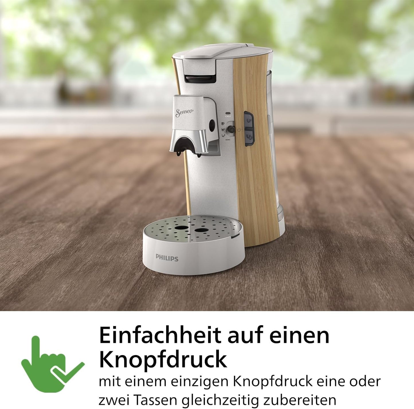 Espressomaskine med PHILIPS Senseo Select kapsler - Intensity Plus, med Memo funktion til 3 kaffespecialiteter, Crema Plus, økologisk produkt, høj kvalitet, silkeblød hvid (CSA240/05)