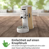 Espressomaskine med PHILIPS Senseo Select kapsler - Intensity Plus, med Memo funktion til 3 kaffespecialiteter, Crema Plus, økologisk produkt, høj kvalitet, silkeblød hvid (CSA240/05)