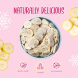 Frysetørrede bananskiver 100g - frysetørrede bananchips - frysetørrede tørrede frugter - tørrede bananskiver til pynt, snacks, smoothies og desserter Dehydrerede produkter Naty Shop