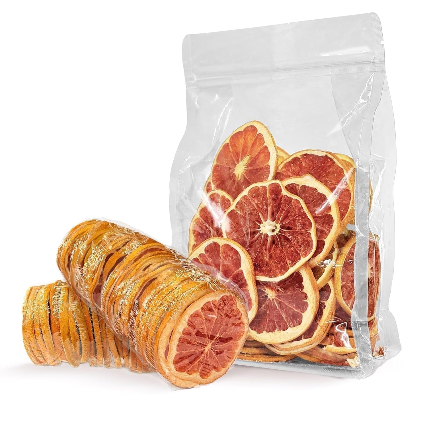Tørrede grapefrugtskiver, dehydreret grapefrugt, vasefyld, julepynt, røde grapefrugtskiver, tørrede frugtskiver til te, uden tilsat sukker (100 g (1 pakke)) Naty Shop Dehydrerede produkter 100 g (1 pakke)