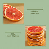 Tørrede grapefrugtskiver, dehydreret grapefrugt, vasefyld, julepynt, røde grapefrugtskiver, tørrede frugtskiver til te, uden tilsat sukker (100 g (1 pakke)) Naty Shop Dehydrerede produkter