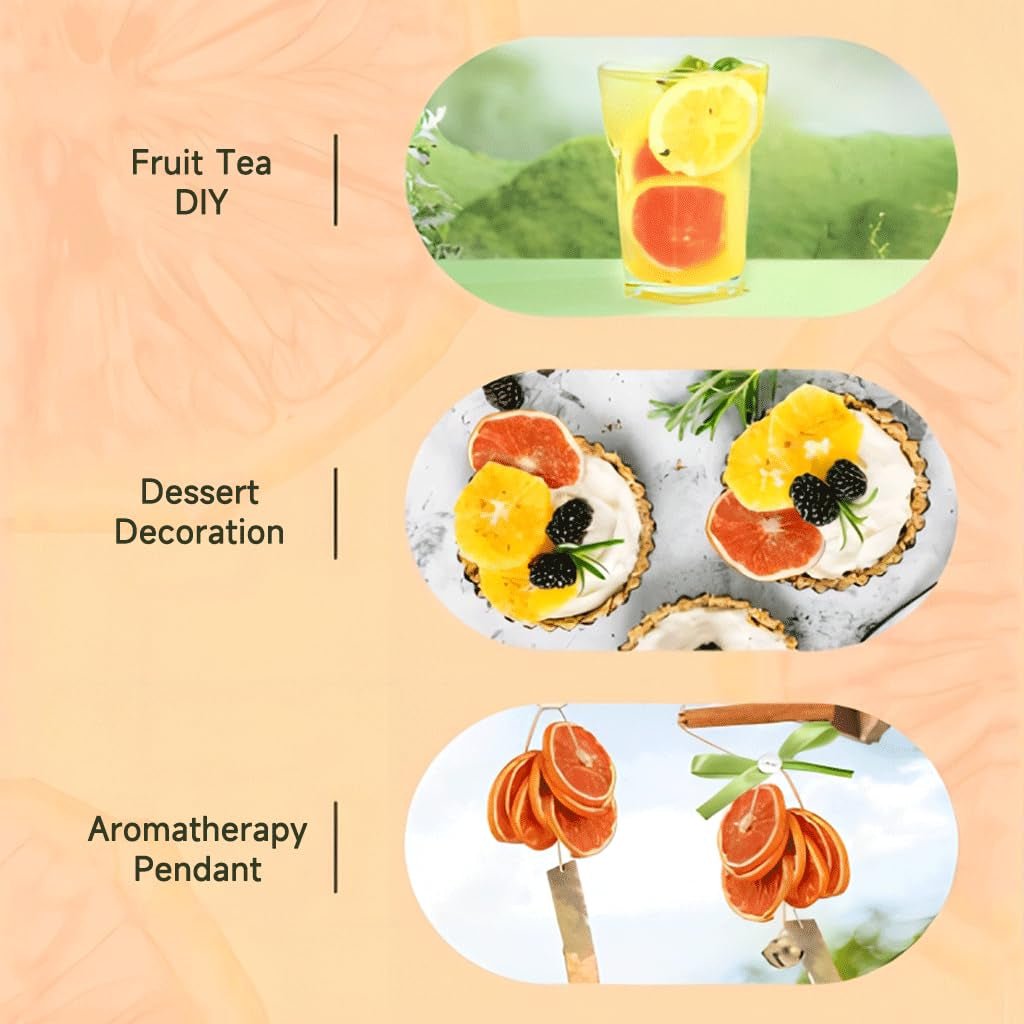 Tørrede grapefrugtskiver, dehydreret grapefrugt, vasefyld, julepynt, røde grapefrugtskiver, tørrede frugtskiver til te, uden tilsat sukker (100 g (1 pakke)) Naty Shop Dehydrerede produkter