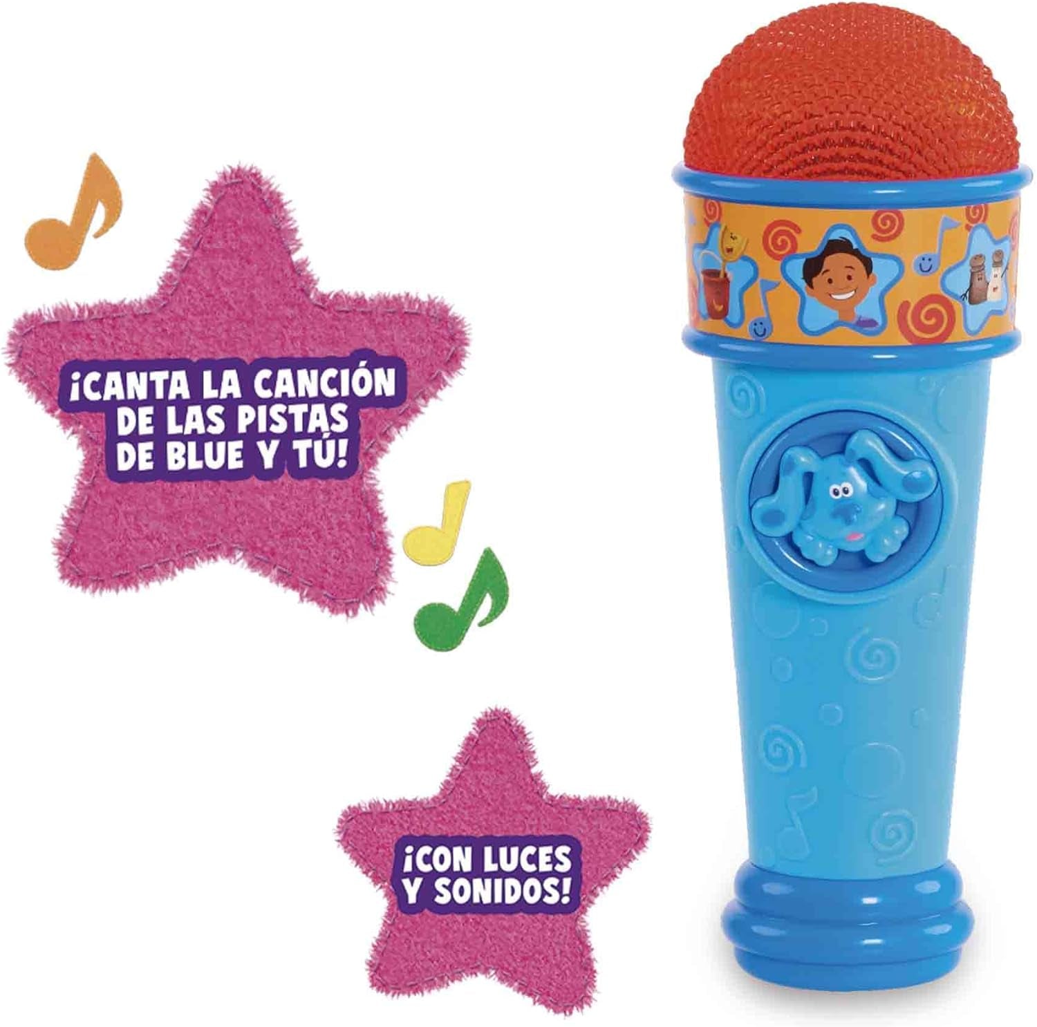 Blå og spidser Blå mikrofon Blues Clues Tegnefilm Hundelegetøj til drenge og piger fra 3 år og opefter Multifarvet babylegetøj Naty Shop