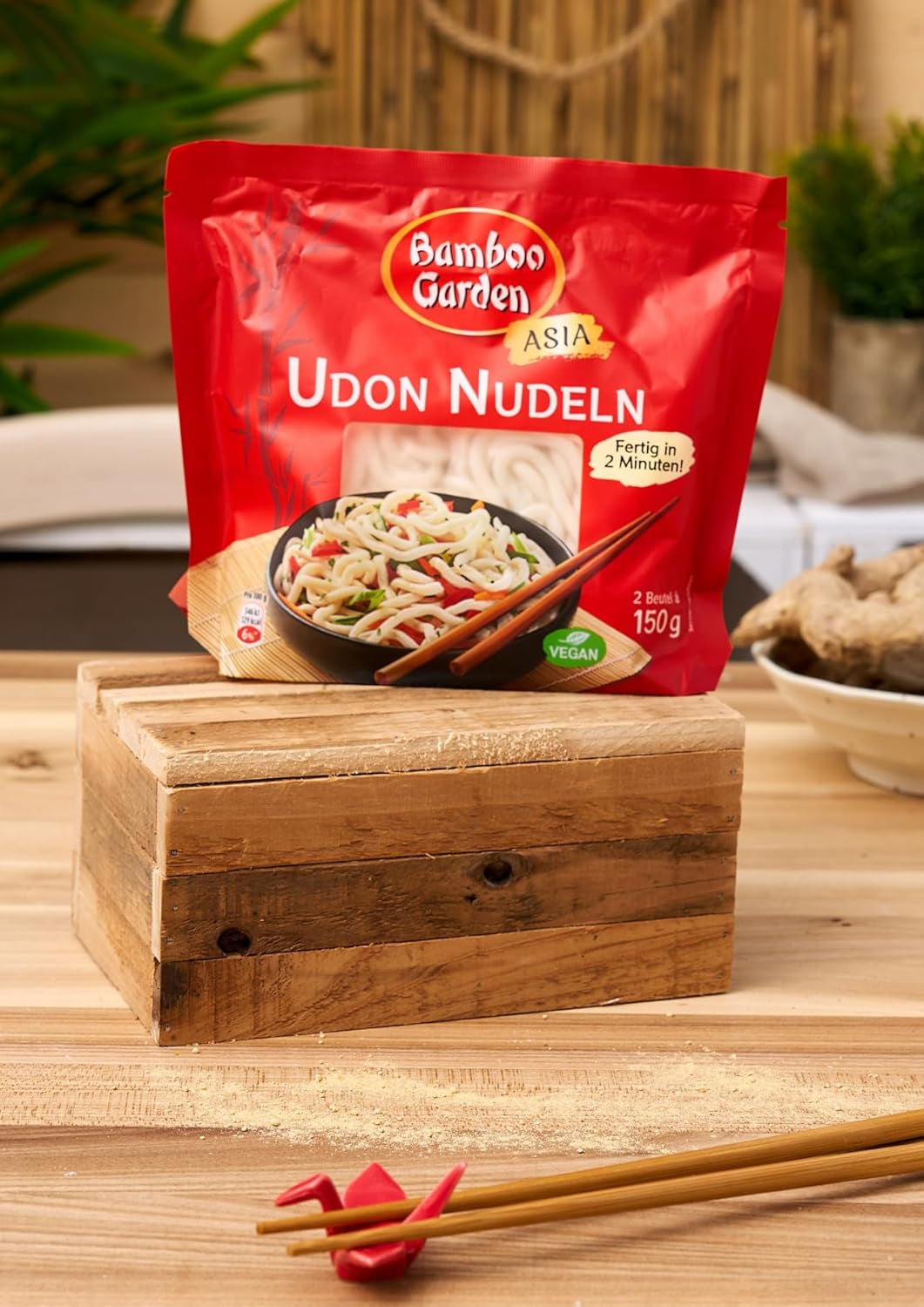 Udon nudler fra Bamboo Garden, forkogte, 300g
