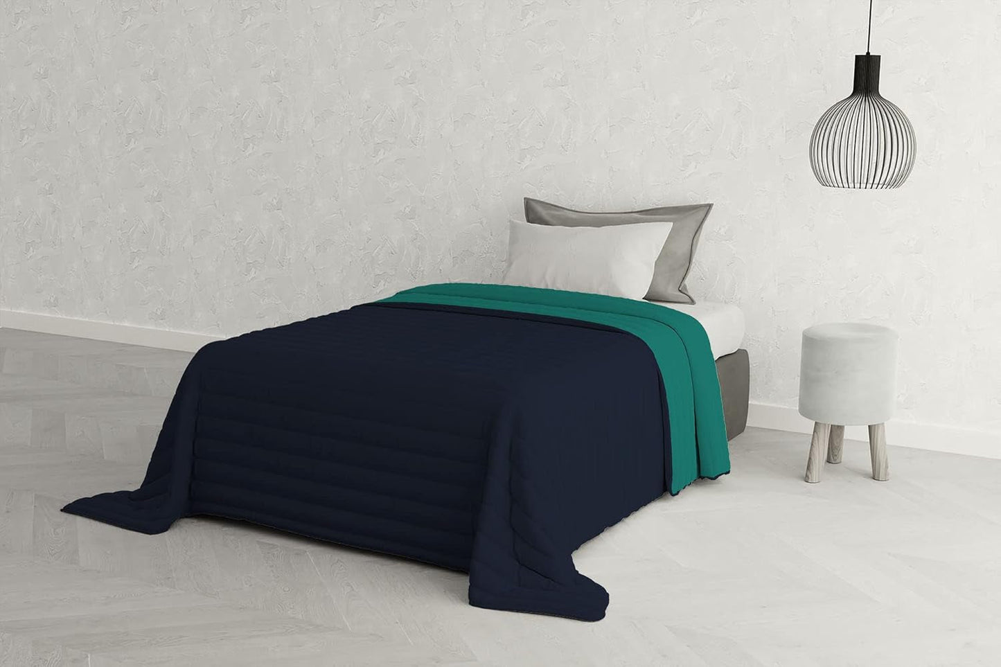 Italiensk sengetøj Estivo enkeltseng, linned, Aqua, 170 X 270 Cm Dyner og dyner Naty Shop Aqua 170 X 270 Cm