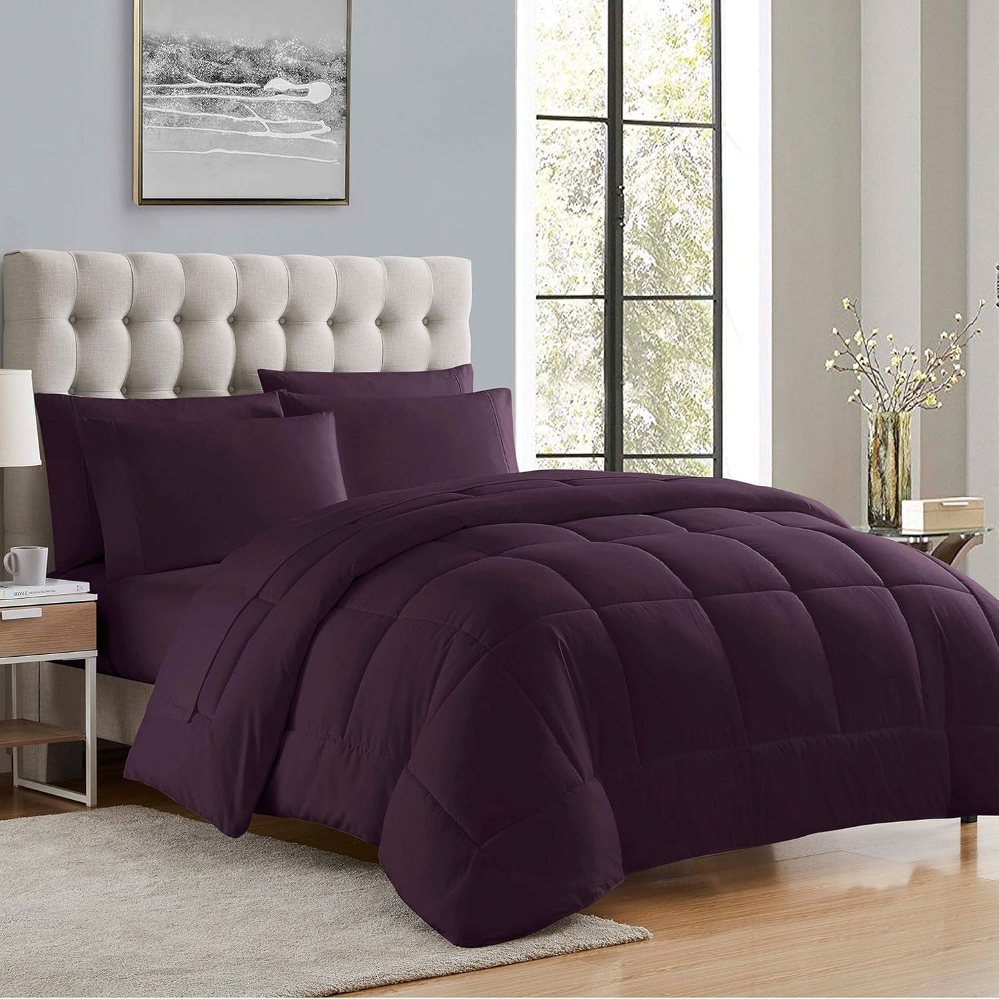 Sweet Home Collection All Seasons Alternativ Dyne, Varm, Luksus, Plys, Loft, Mikrofiber, Fyld, Sengetøj, Fuld, Lyserød King Naty Shop Dyner og dyner Purple King