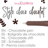 Scrapcooking - Brun chokoladepen - Chokoladeskrivesukker 25 g - Spiselig dekorativ sukkerpen - Skrivning og tegning - Mærkning af fondant, glasur, kager - 6801