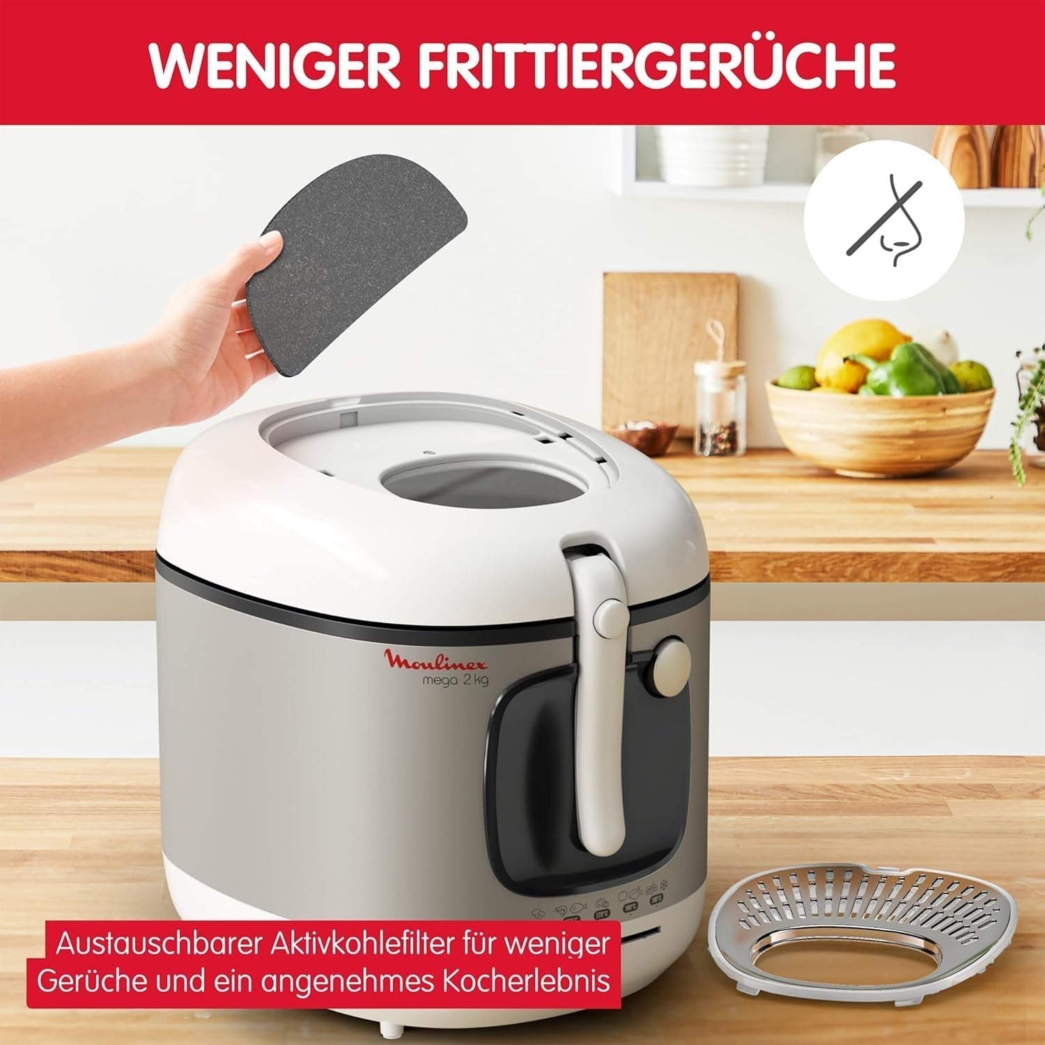 Frituregryde AM4800 Mega 2Kg, oliefrituregryde, lugtfilter, 1800 W Hvidevarer Naty Shop