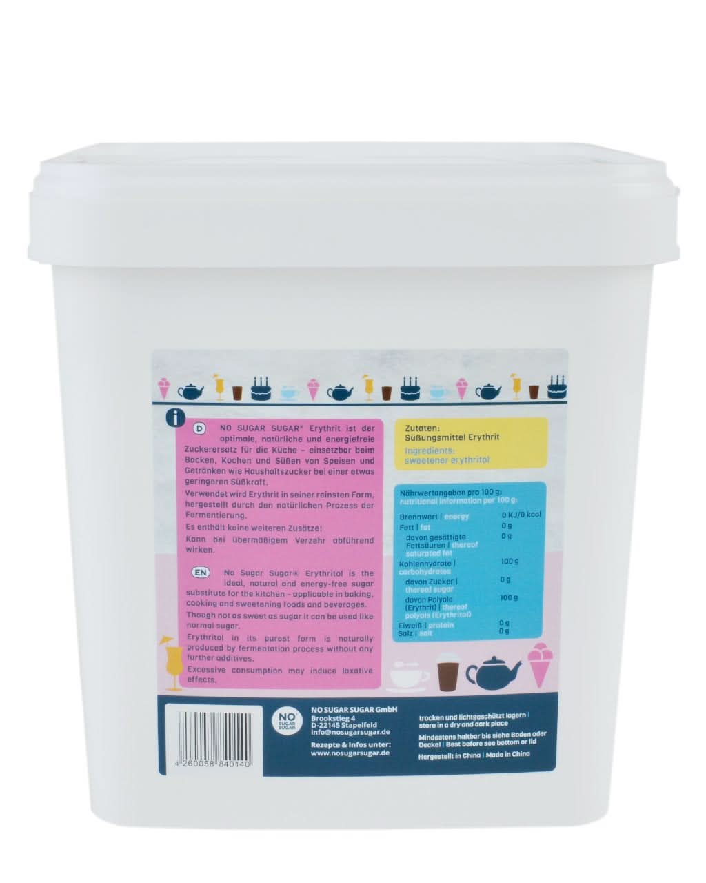 Ingen sukker, naturlig erythritol uden kalorier, anvendelig som sukkererstatning, 4,5 kg sødemidler Naty Shop
