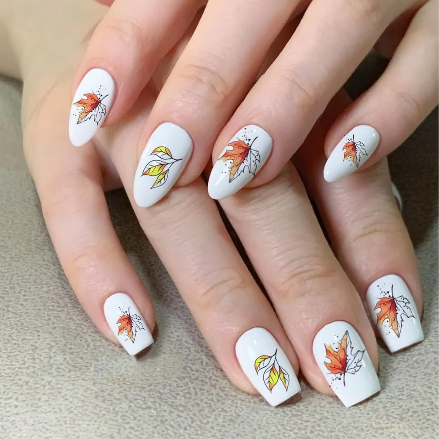 6 Blatt Herbst Nagelsticker,Ahornblatt Selbstklebend Nagelaufkleber,Herbst Nail Sticker,Nageldesign Tilbehør,Nail Art Sticker,Selbstklebende Deko Für Nägel