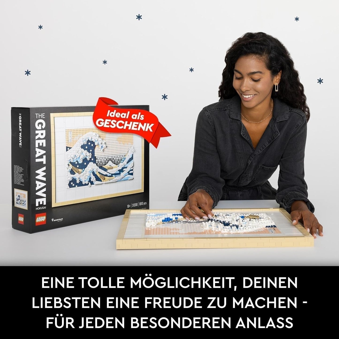 LEGO 31208 Art Hokusai - The Great Wave 3D japanske vægdekorationer Håndværkssæt Indrammet havlærred Voksenhobbyer DYI Hjemmekontordekorationer Byggesæt Besuche den LEGO-Store