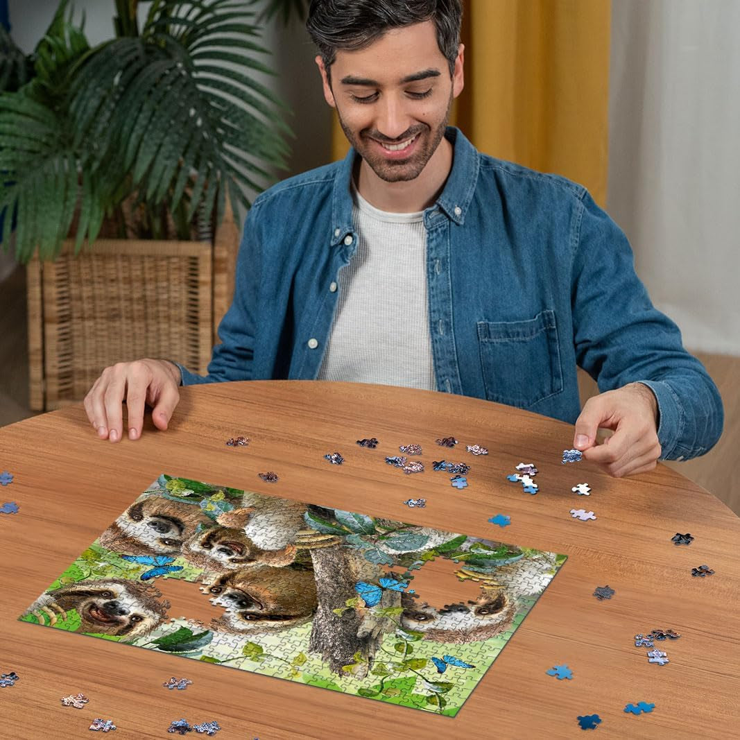 Ravensburger Puslespil 12000203 - Sloth Selfie - puslespil 500 brikker til voksne og børn over 10 år, puslespil med dyremotiv Puslespil Naty Shop