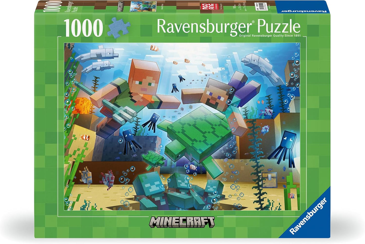 Ravensburger Puslespil 12000421 - Minecraft Mosaic - 1000 brikker Minecraft Puslespil for voksne og børn over 14 år Puslespil Naty Shop