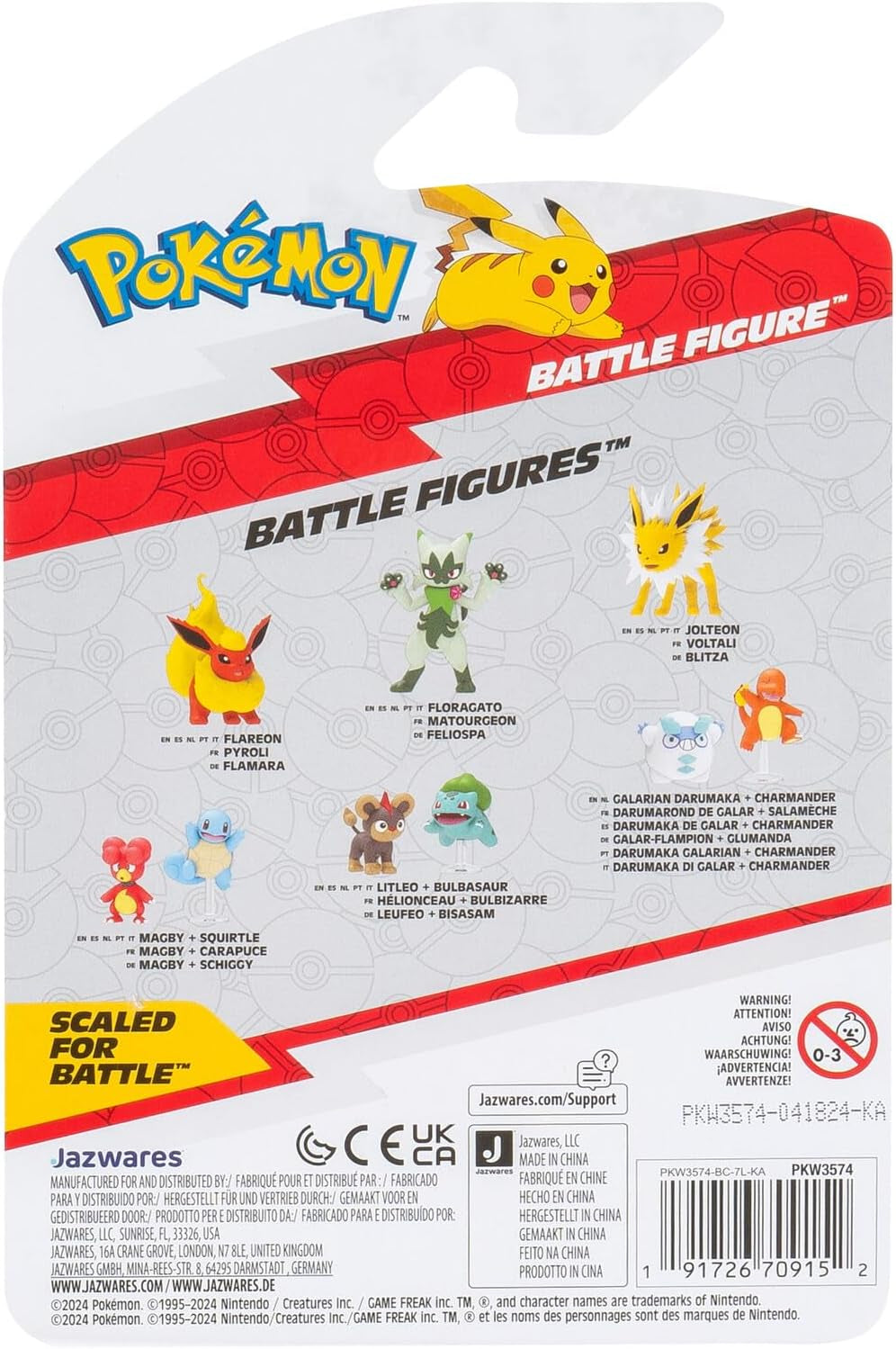 Pokémon PKW3574 - Battle Figure Pack - Blitza, officiel detaljeret figur, 7,5 cm actionfigurer Naty Shop
