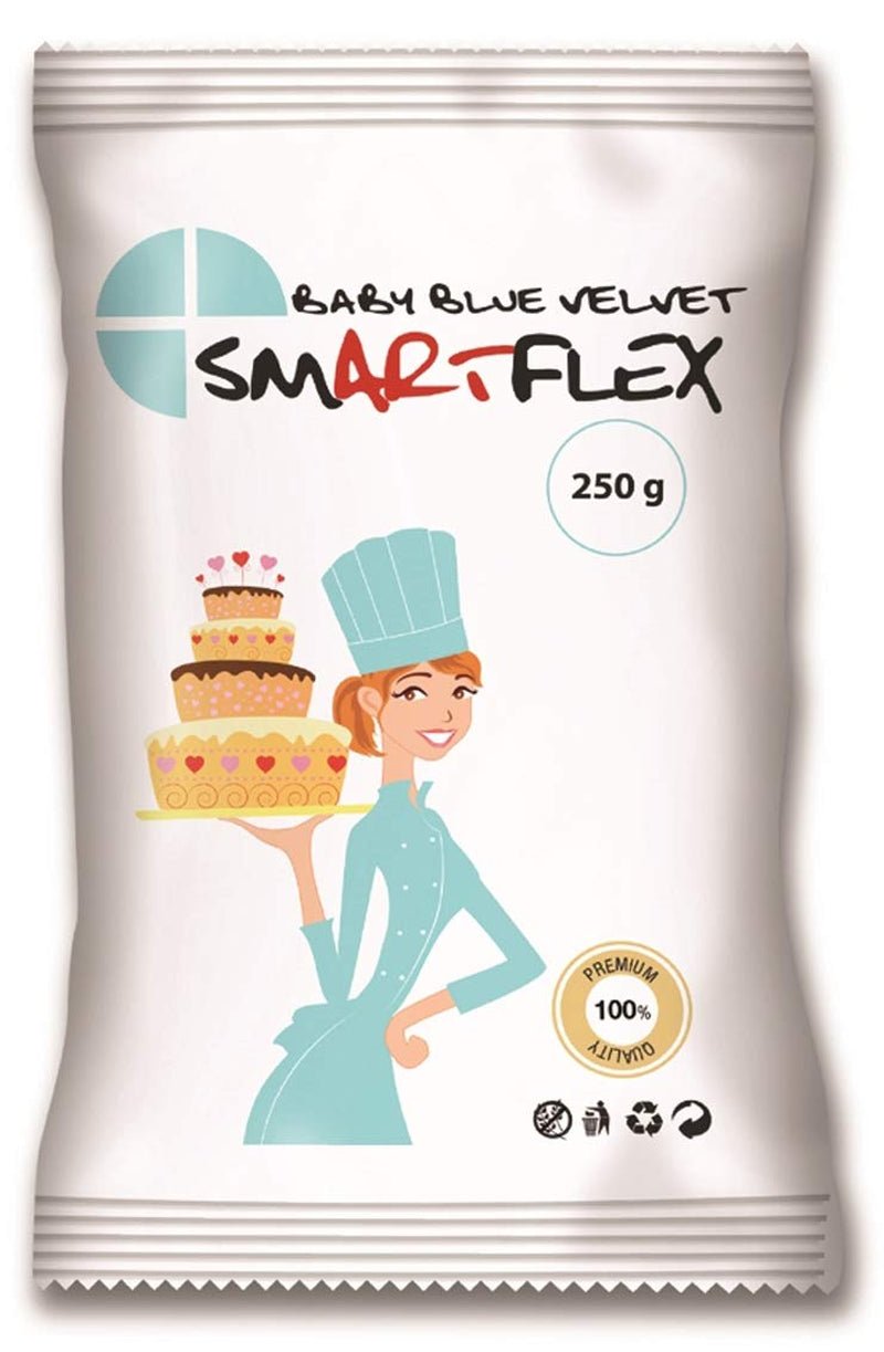 Baby Blue Velvet fondant, 250 g Naty Shop Standard titel sukkerpasta