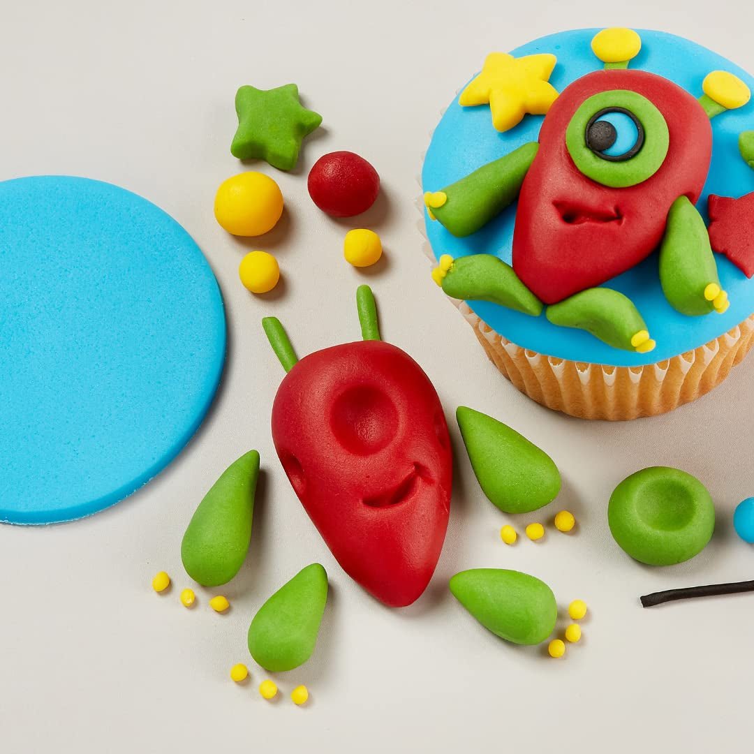 Sort fondant 1 kg - klar til at rulle, perfekt til at dække og dekorere kager, cupcakes og kiks - sort - 1 kg Sukkerpasta Naty Shop