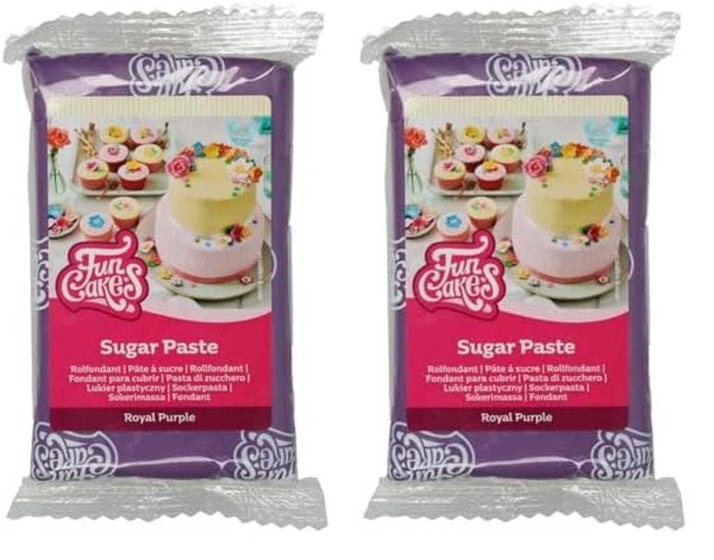 FunCakes Royal Purple Rolled Fondant: Nem at bruge, glat, fleksibel, blød og smidig, perfekt til at dekorere kager. Glutenfri 250 g (pakke med 2) Naty Shop Sugar Paste Royal Purple 250 G (pakke med 2)