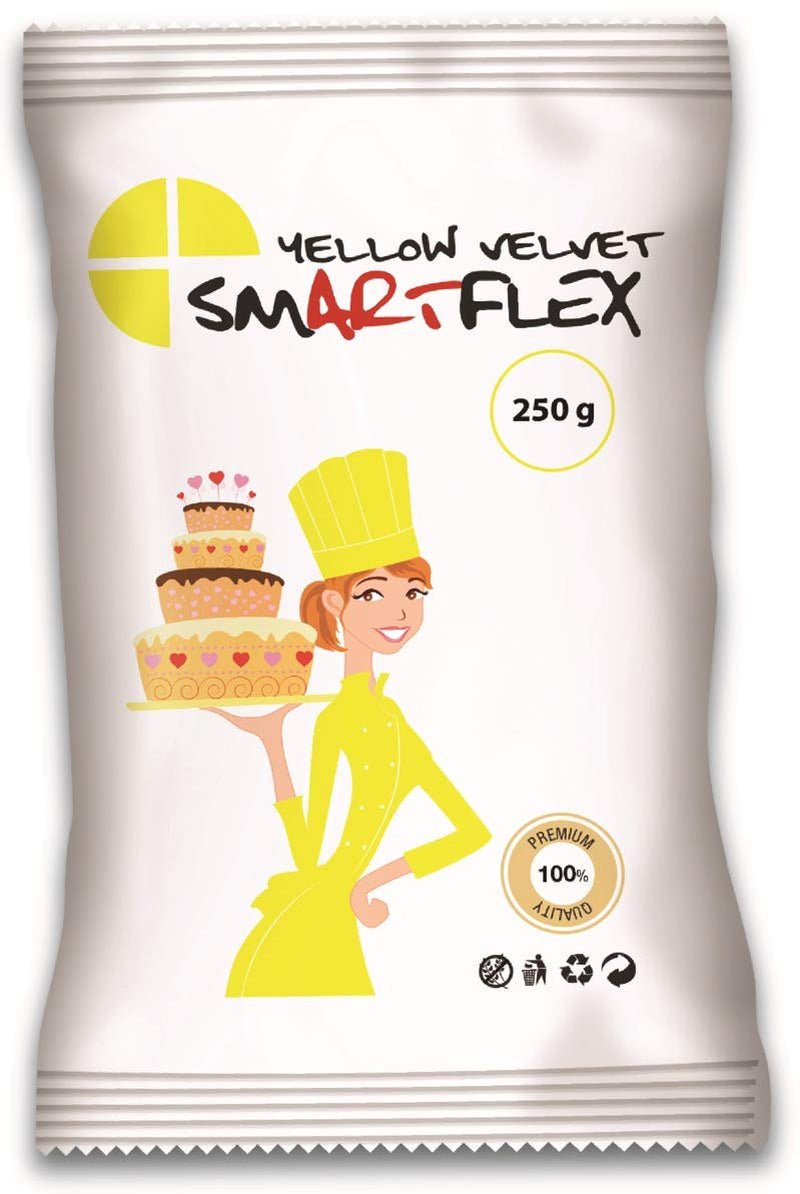 Fondant Yellow Velvet, 250 g Naty Shop sukkerpasta 250 G (1 pakke)