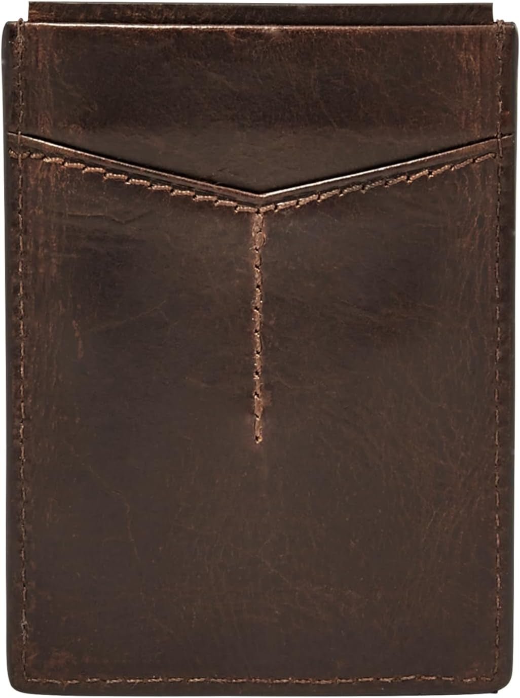 Fossil mænds Derrick Læder RFID-blokerende magnetkortetui Walletderrick Wallet Herrepung Naty Shop Derrick Mørkebrun
