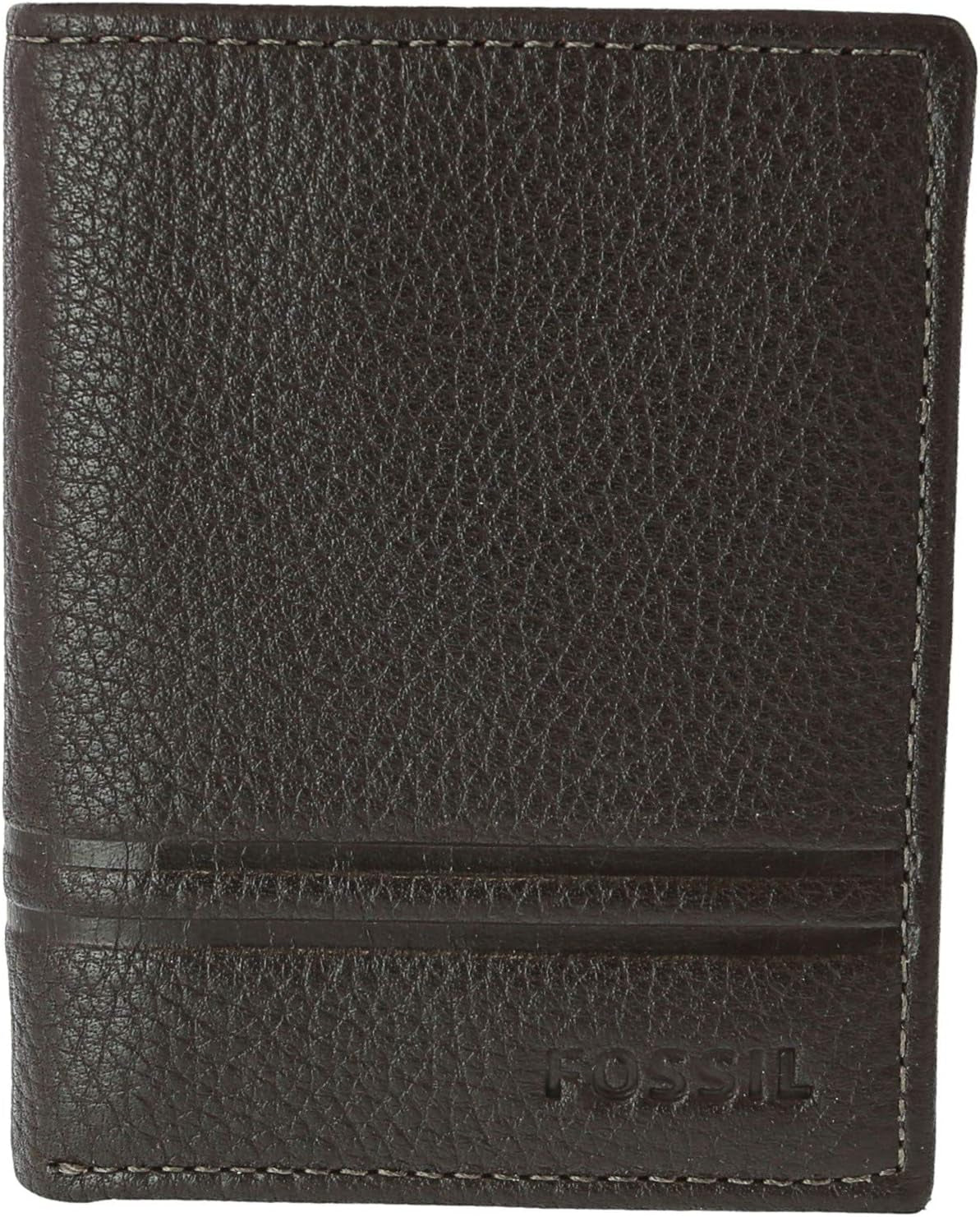 Fossil Mænd Wilder Trifold Rejsetilbehør Tri-fold tegnebog Pung Mænd Naty Shop Wild Mørkebrun One Size Passer til alle