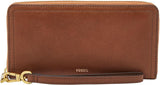 Fossil ur Logan RFID Zip Around Clutch pung 19,7 cm L x 1,9 cm B x 10,2 cm H Dametasker Naty Shop Brun 19,685 Cm X 1,905 Cm X 10,16 Cm