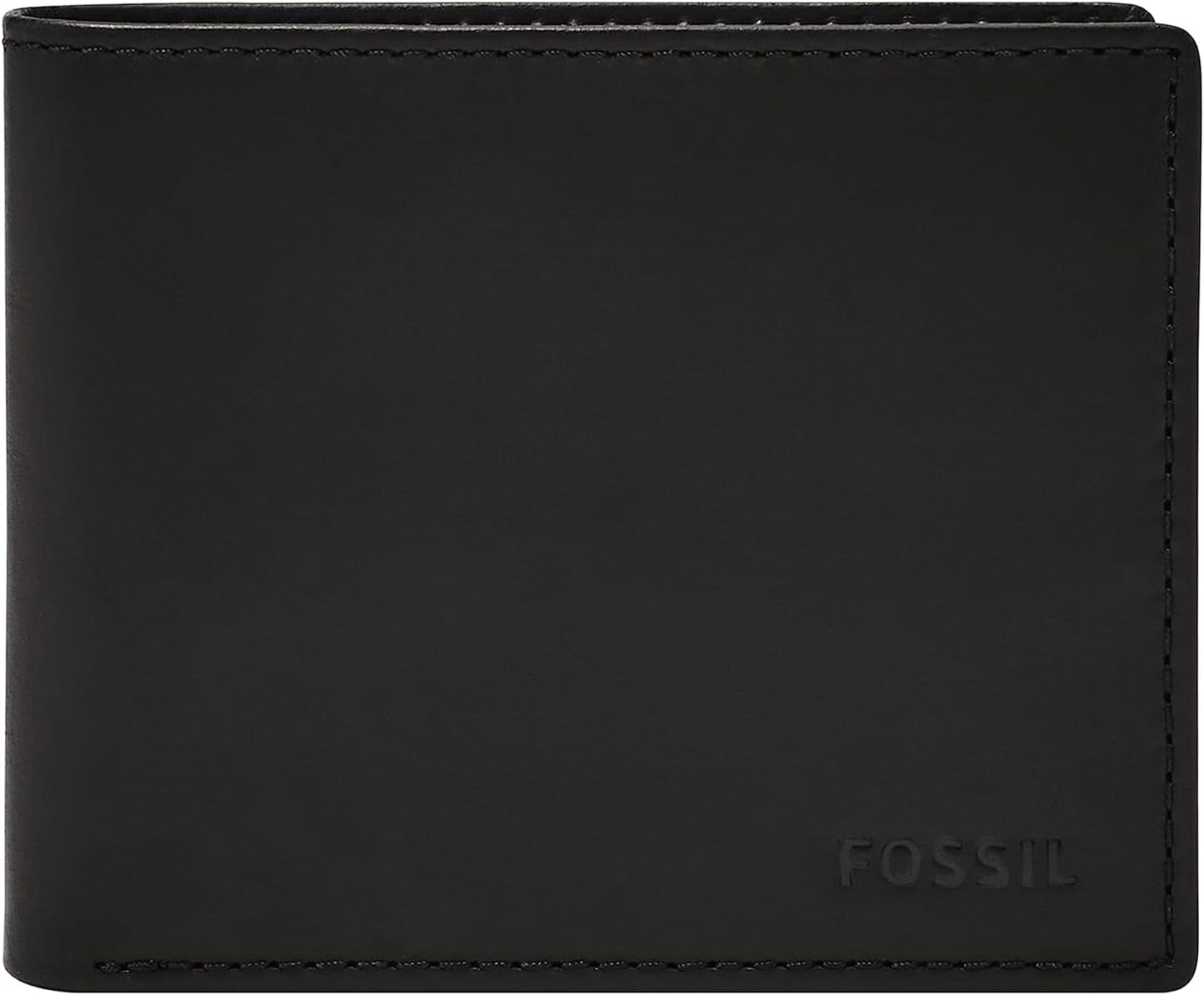 Fossil Herre Derrick Bifold Læder RFID Blocking Flip ID Window Wallet Mænd Naty Shop Black
