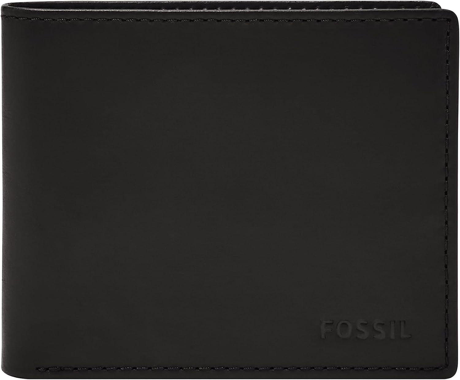 Fossil Herre Derrick Bifold Læder RFID Blocking Flip ID Window Wallet Mænd Naty Shop Black
