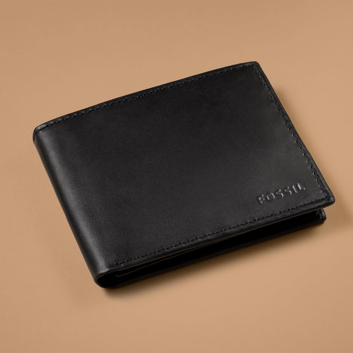 Fossil Herre Derrick Bifold Læder RFID Blocking Flip ID Window Wallet Mænd Naty Shop