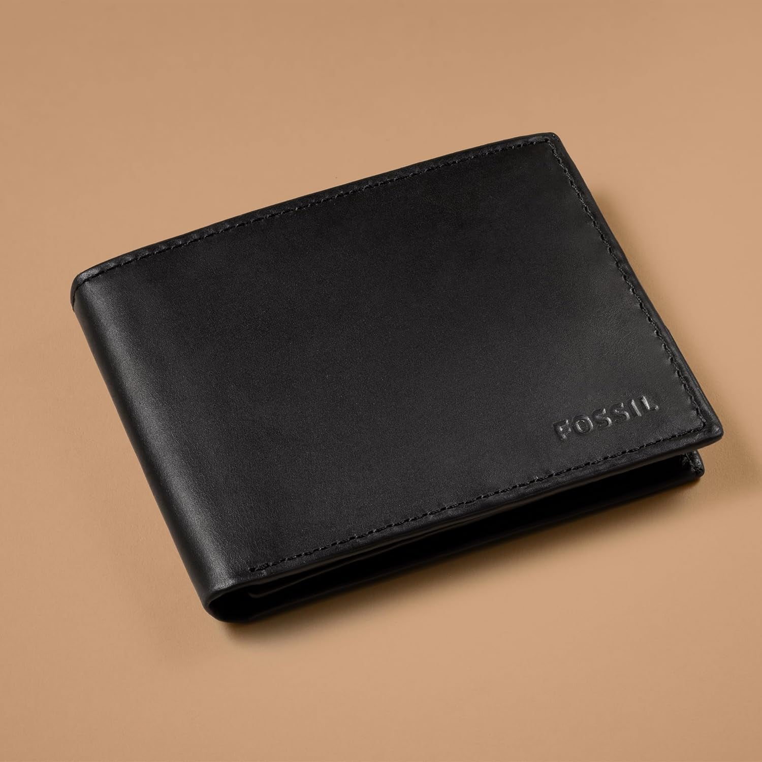 Fossil Herre Derrick Bifold Læder RFID Blocking Flip ID Window Wallet Mænd Naty Shop