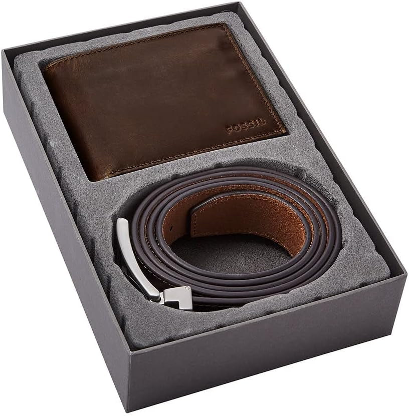 Fossil Herre Derrick Rejsetilbehør Bi-fold pung, mørkebrun, 11,43 cm L x 1,6 B 9,22 H EU-pung til mænd Naty Shop