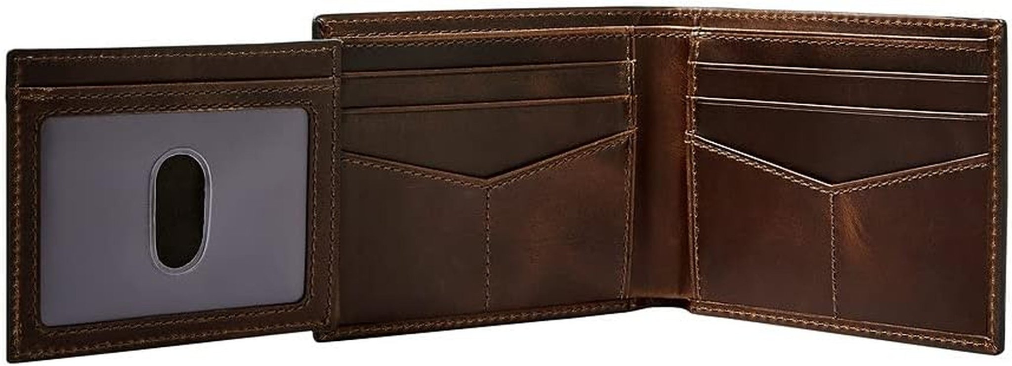 Fossil Herre Derrick Rejsetilbehør Bi-fold pung, mørkebrun, 11,43 cm L x 1,6 B 9,22 H EU-pung til mænd Naty Shop