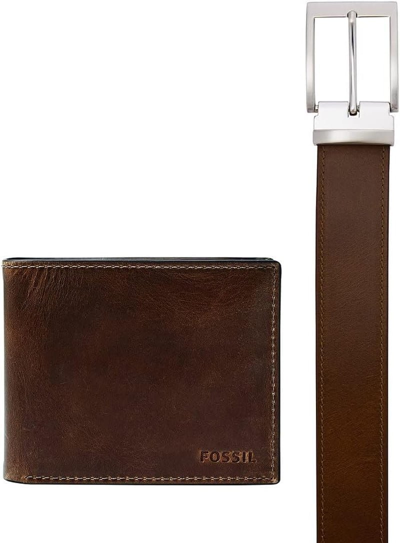 Fossil Herre Derrick Rejsetilbehør Bi-fold tegnebog, mørkebrun, 11,43 cm L x 1,6 B 9,22 H EU-pung til mænd Naty Shop mørkebrun