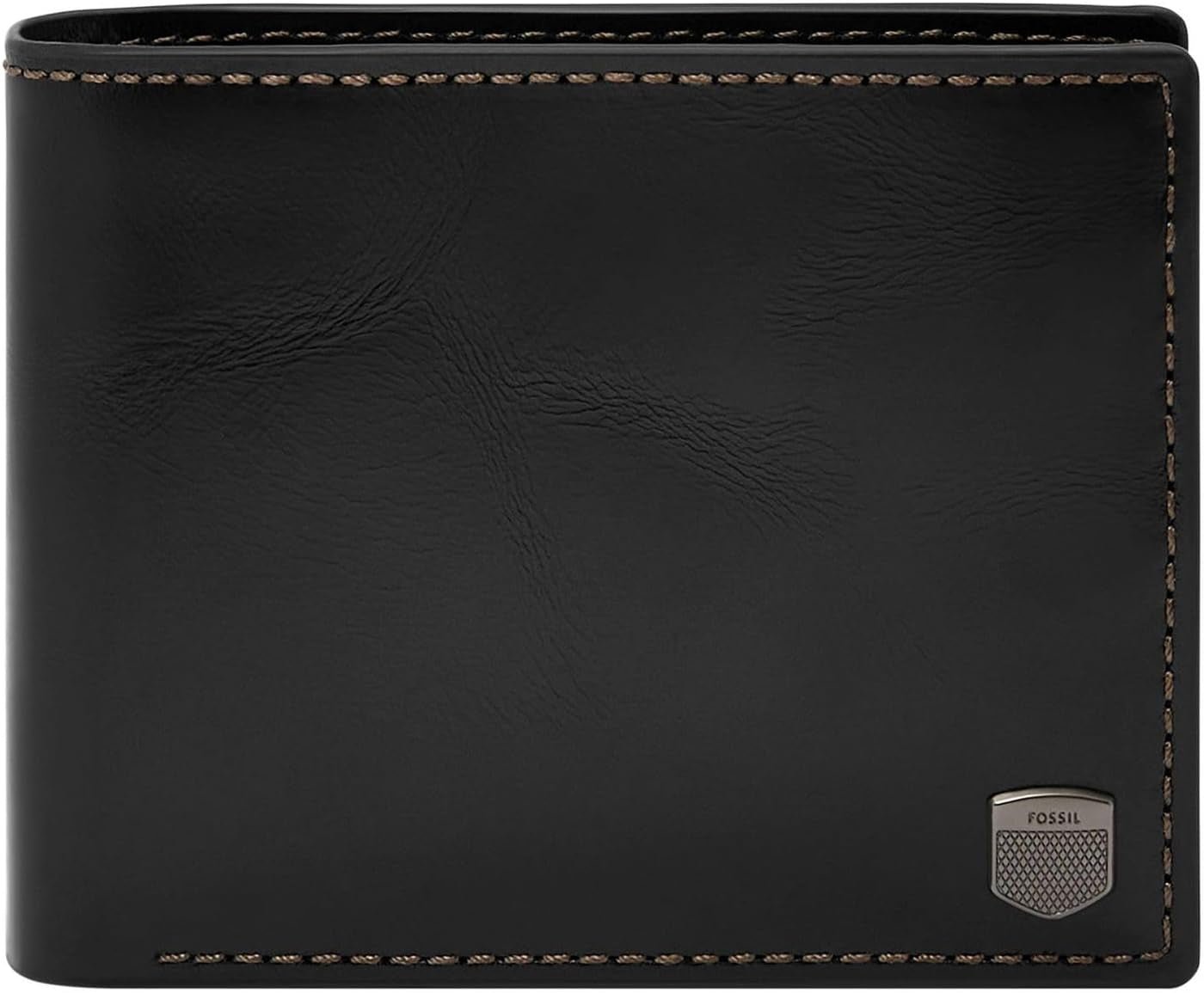 Fossil Mænds Hayes Kortetui Bifold Pung Mænd Naty Shop Mørk Sort