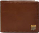 Fossil Mænds Hayes Card Case Bifold Pung Mænd Naty Shop Peanut Brown