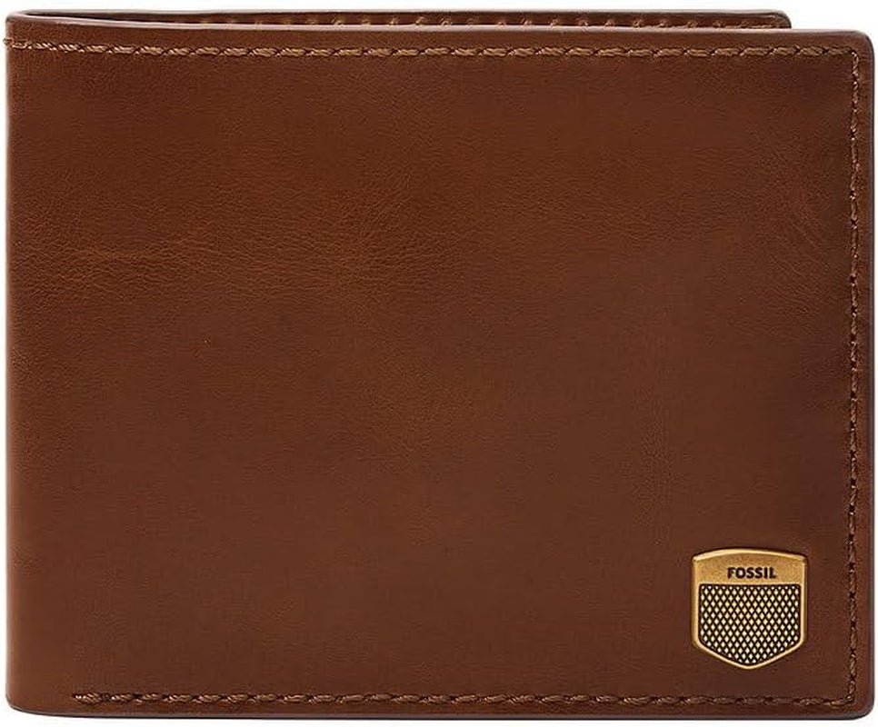 Fossil Mænds Hayes Card Case Bifold Pung Mænd Naty Shop Peanut Brown