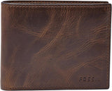 Fossil RFID Herre Flip Top Pung Rejsetilbehør Foldepung Naty Shop Herre Pung Mørkebrun One Size Passer Alle