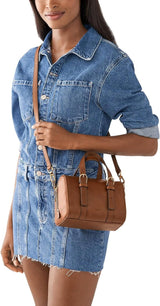 Fossil Dame Carlie Læder Mini Satchel Pung Dame Håndtaske Tasker Dame Naty Shop