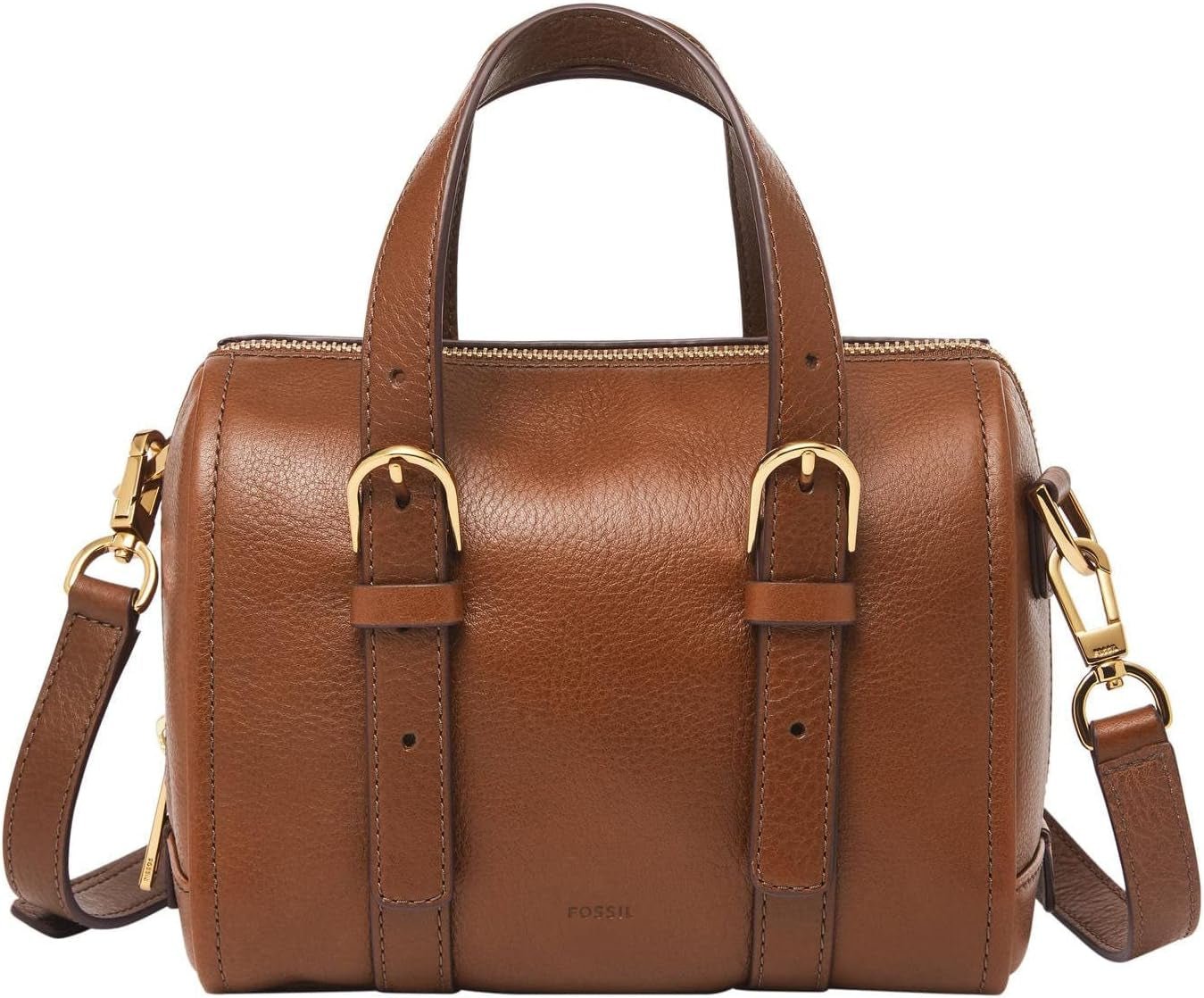 Fossil Dame Carlie Læder Mini Satchel Pung Dame Håndtaske Tasker Dame Naty Shop Brun