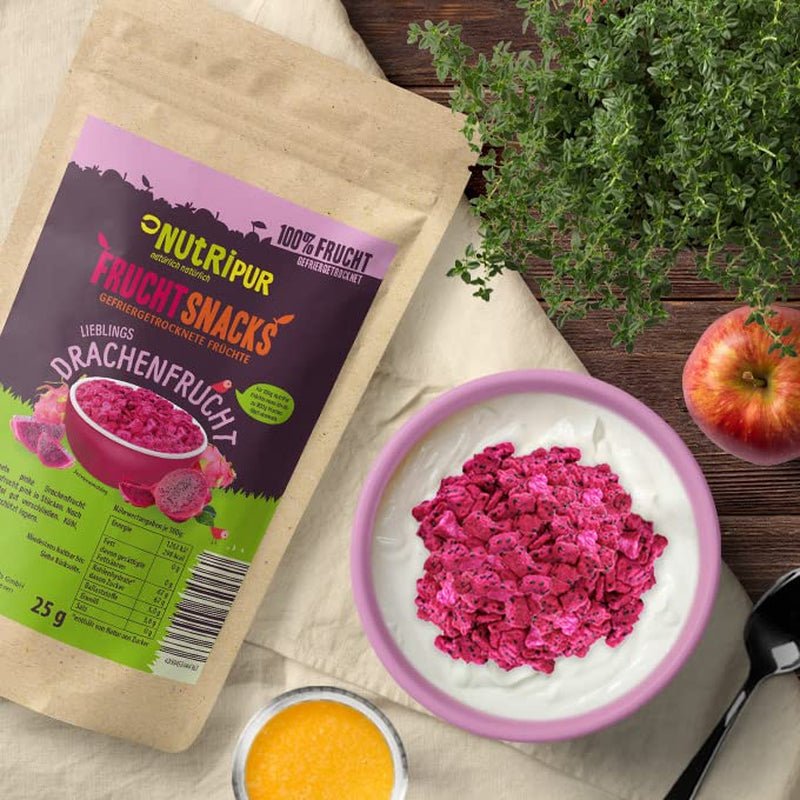 Frysetørret dragefrugt: 100g tørret dragefrugt - 100% frugt, fuld smag - frysetørret frugt, uden tilsat sukker Dehydrerede produkter Min butik