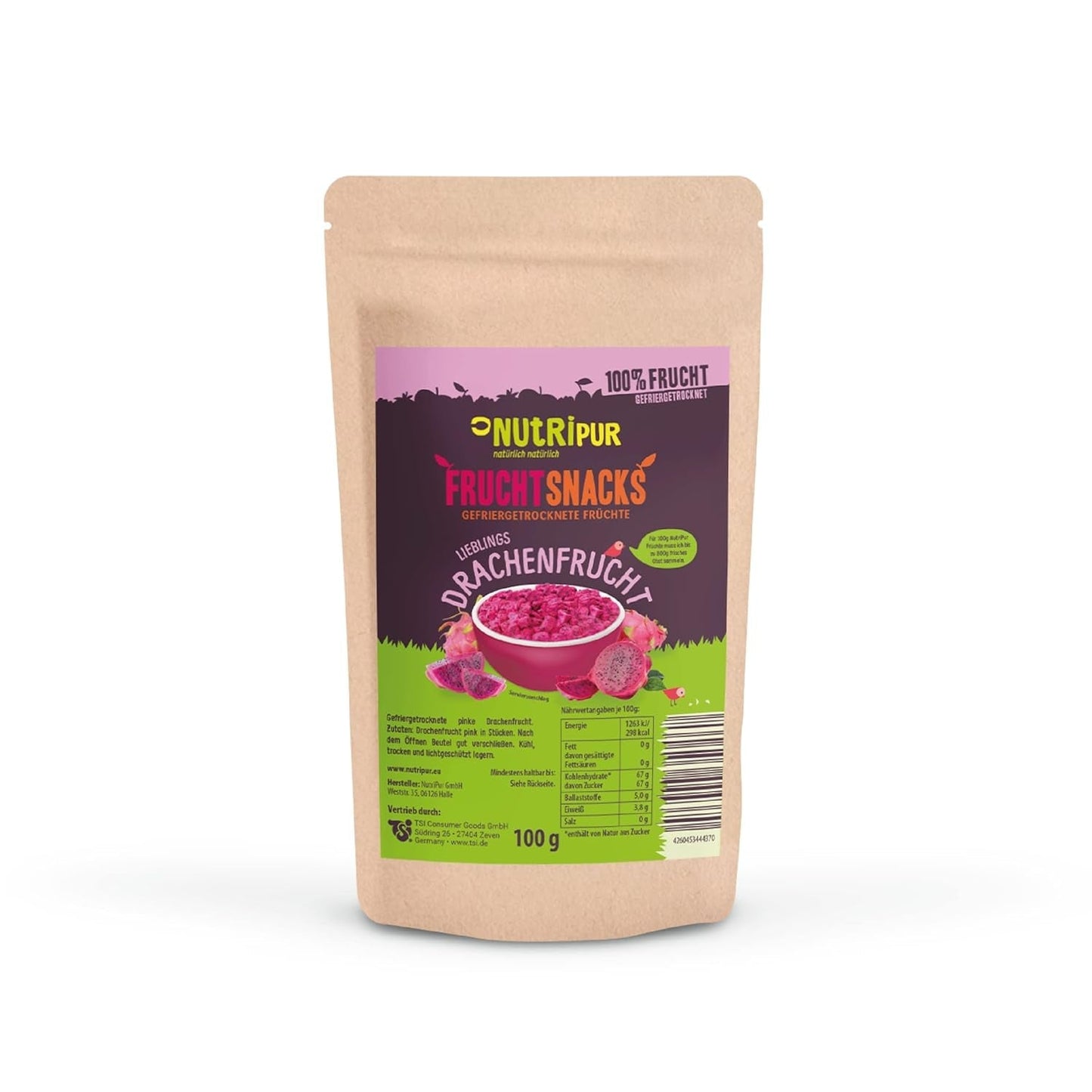 Frysetørret dragefrugt: 100g tørret dragefrugt - 100% frugt, fuld smag - frysetørret frugt, uden tilsat sukker Dehydrerede produkter Min butik Standard titel