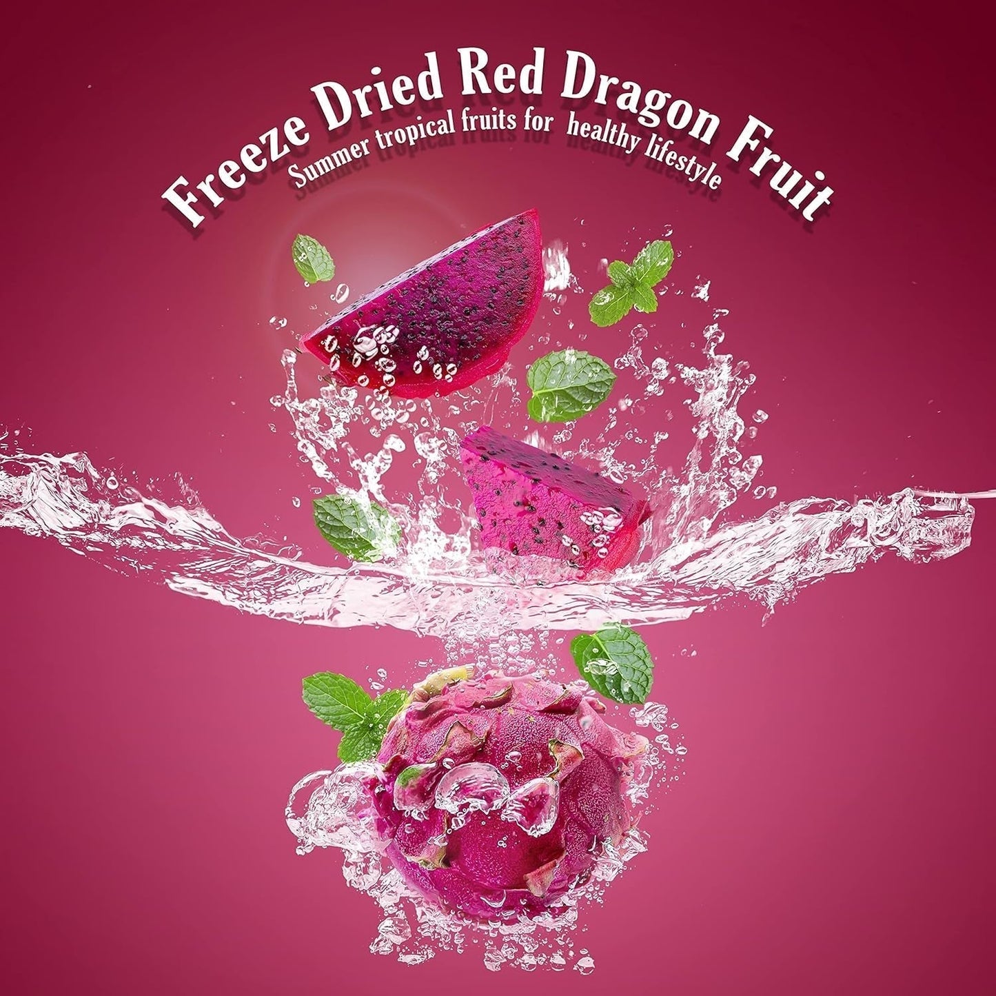 Frysetørret dragefrugt 50g - Frysetørret dragefrugt - Frysetørret tørret frugt - Skiver tørret dragefrugt til bagning, dekoration, snacks, müsli, desserter Tørrede produkter Min butik