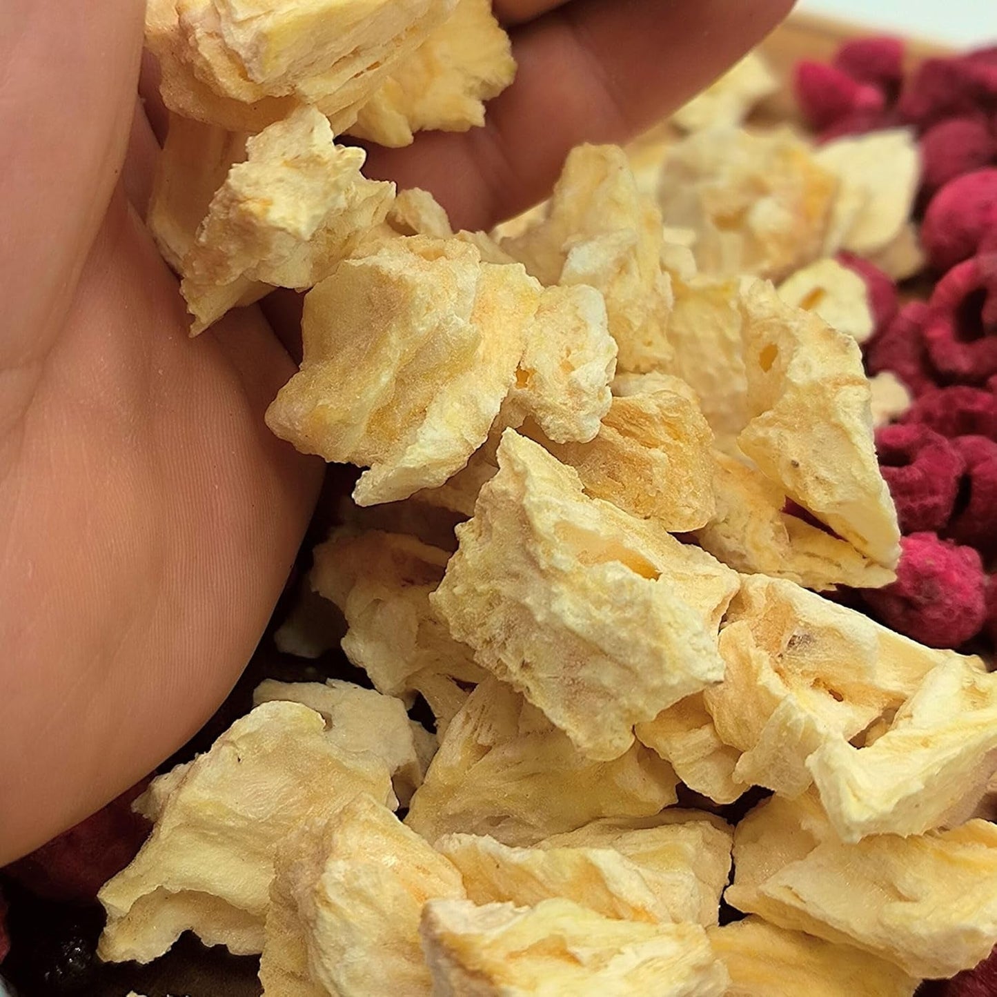 Frysetørrede frugter | Ananas 100% ren Frysetørret frugt Frysetørret ananas | Frysetørret frugt uden tilsat sukker | Sprød frysetørret ananas - aromatisk - lækker ZingyZoo Dehydrerede produkter Naty Shop
