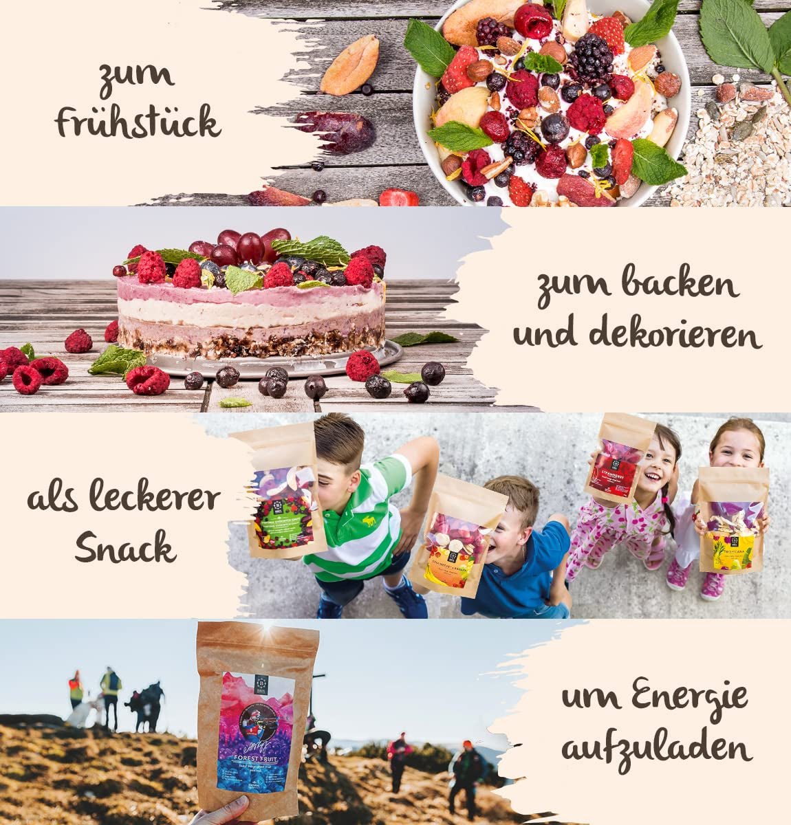 Frysetørret frugt BRIX | Naturlig, tør blanding af tropiske frugter 80 g | Great Taste Award for tørret frugt | Ikke-GMO, glutenfri, vegansk, vitaminer er bevaret Naty Shop Dehydrerede Produkter